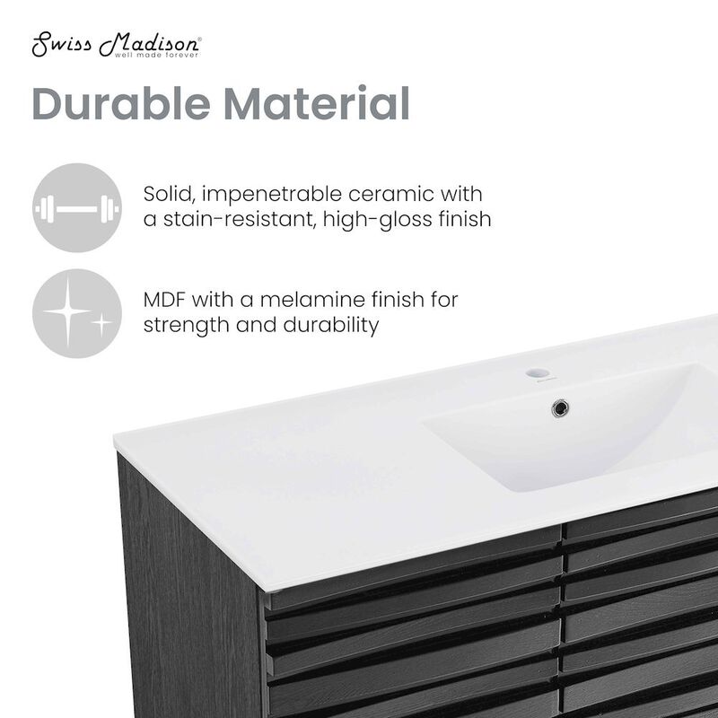 Cascade 48 in. Bathroom Vanity with 3-Hole Ceramic Sink Top image number 3