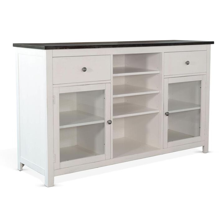 Sunny Designs Wood White Buffet with Drawers