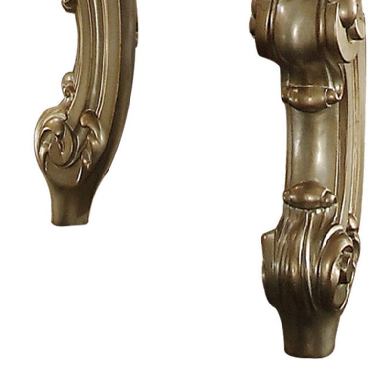 ACME Vendome II End Table - - Gold Patina & Bone