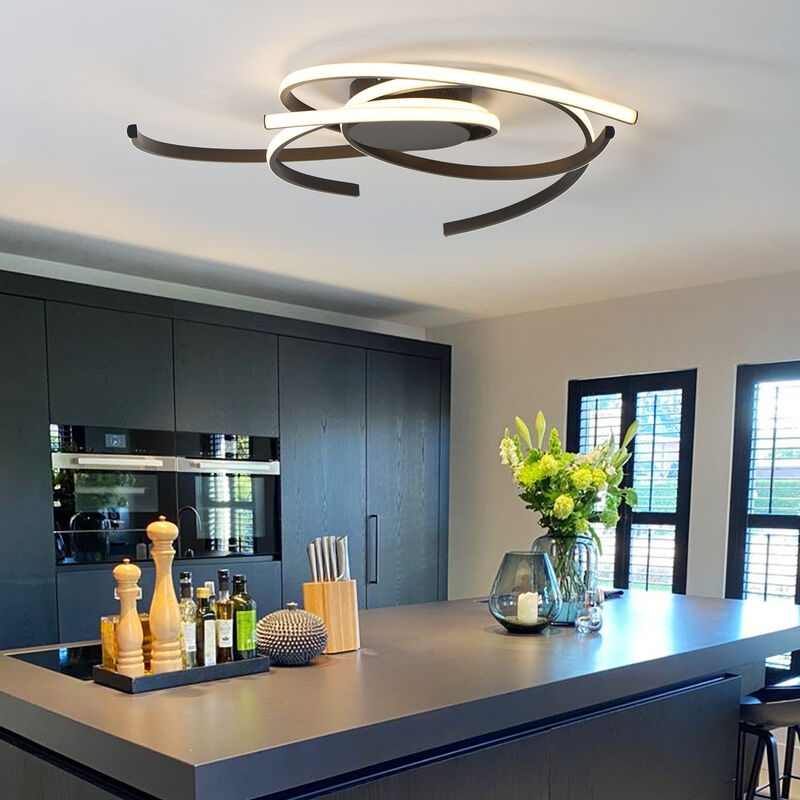 Modern LED Semi Flush Mount with Remote Control image number 3