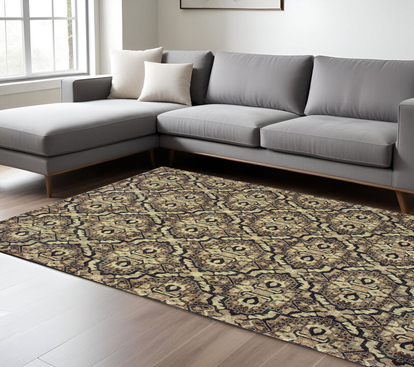 HomeRoots Geometric Distressed Area Rug