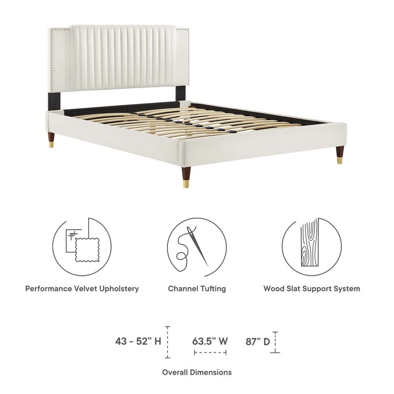 Modway - Zahra Channel Tufted Performance Velvet Full Platform Bed image number 6