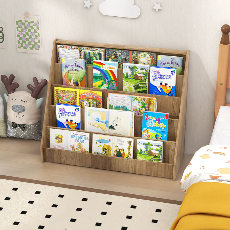 5-Tier Kids Bookshelf with Deep Compartments and Stable Baby Book Case