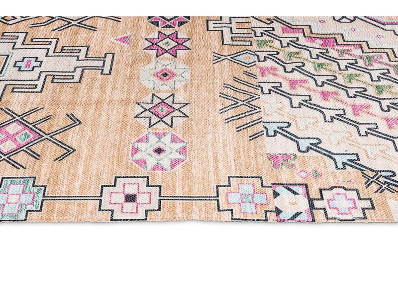Zelda Cream Multi-Colour Abstract Tribal PET Rug image number 3