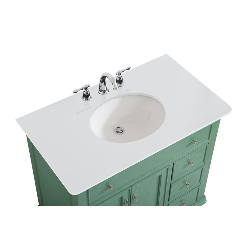 Elegant Kitchen and Bath 36 inch Single Bathroom vanity in vintage mint