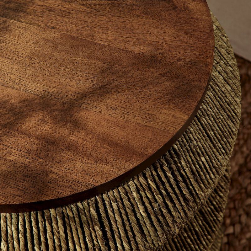 Maris Seagrass and Wood End Table image number 7