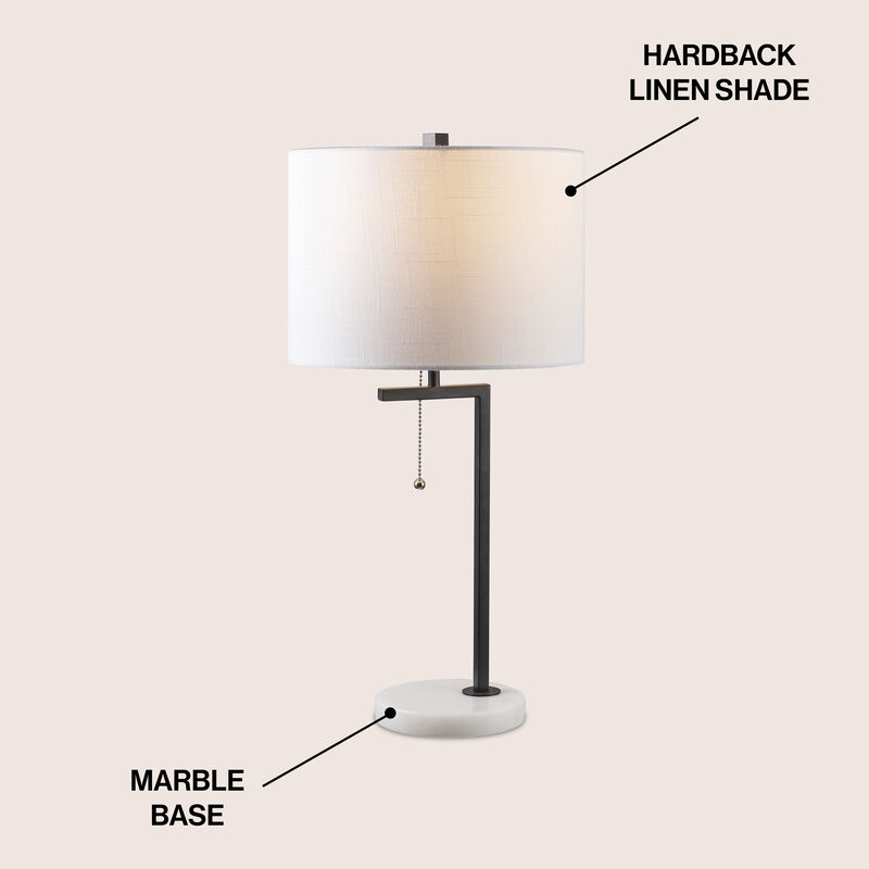 Alyssa 24.5" Metal/Marble LED Table Lamp