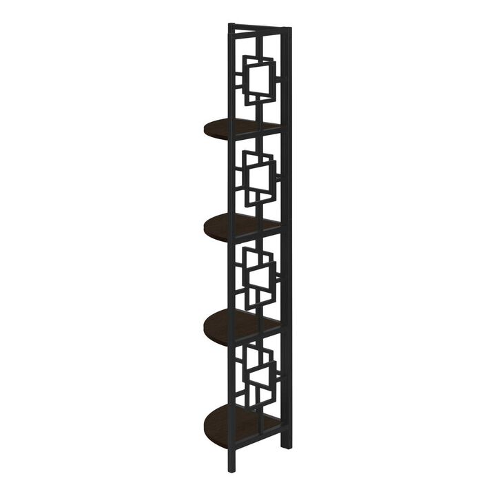 Bookshelf, Bookcase, Etagere, Corner, 4 Tier, 62H, Office, Bedroom
