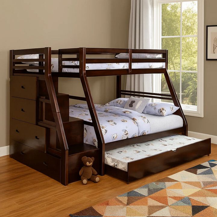 Ellon Bunk Bed, Trundle, Wood, Storage Drawers