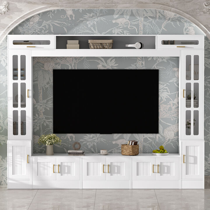 Merax Wall Unit Entertainment Center with Bookshelves for TVs