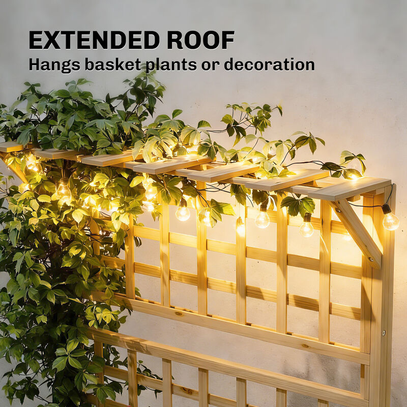 Hivvago Wooden Elevated Planter with Trellis and Storage Shelves image number 4
