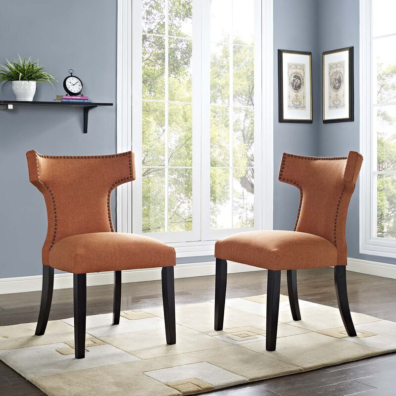 Curve Dining Side Chair Fabric Set of 2 image number 4