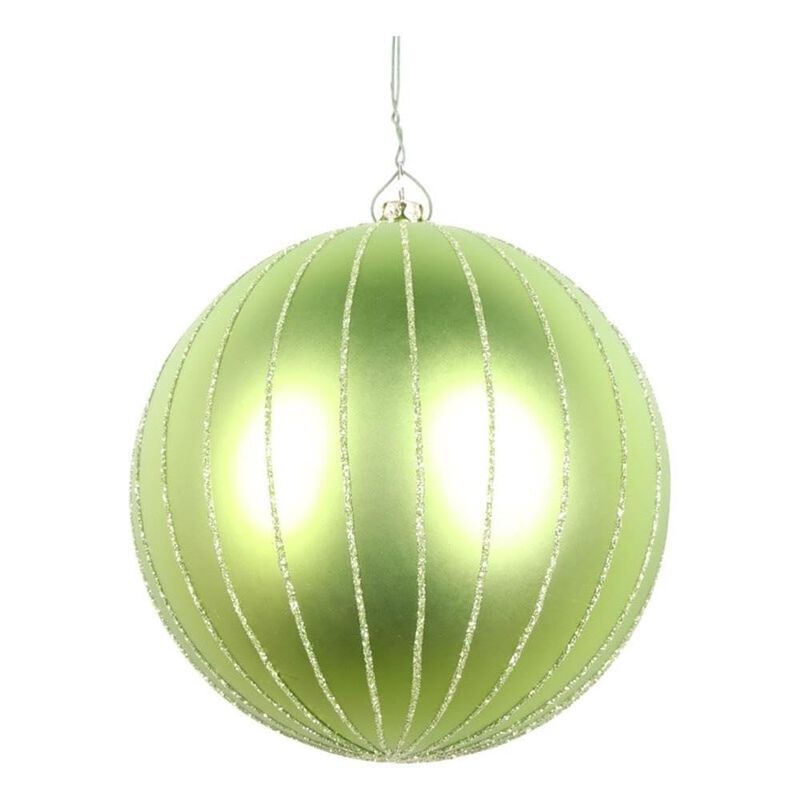 Vickerman 5" Celadon Matte Glitter Ball Christmas Ornament. Includes 4 Pieces per Bag. image number 0
