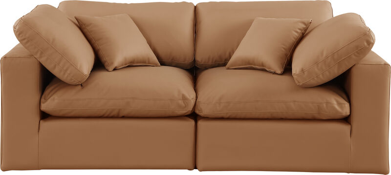 Meridian Furniture Comfy Cognac Vegan Leather Modular Sofa