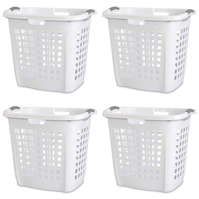 Hivvago Set of 4 Heavy Duty Plastic Laundry Hamper Dirty Clothes Basket