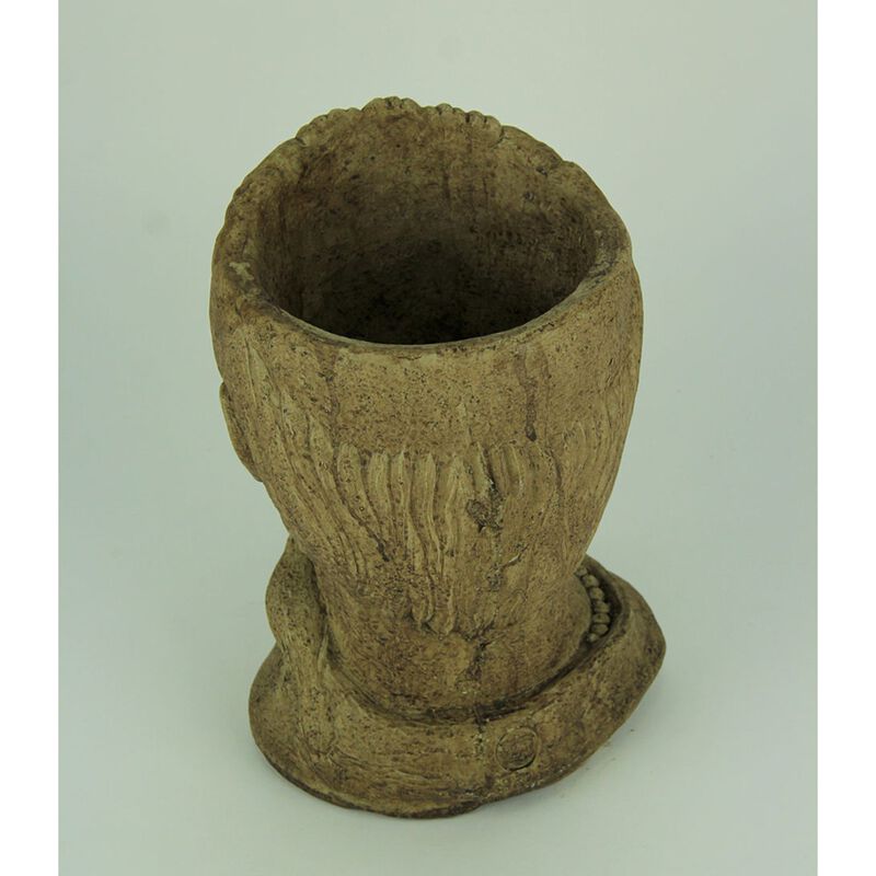 Designer Stone Driftwood Grey St Francis Head Concrete Planter image number 2