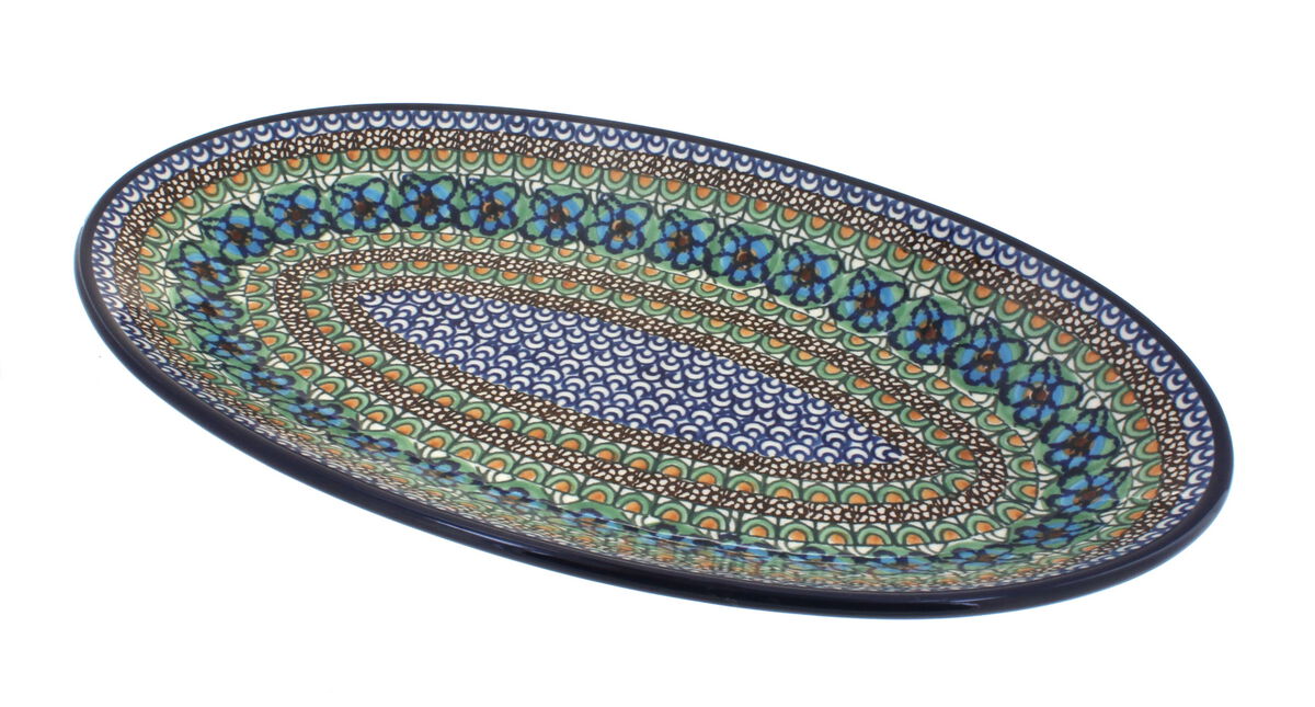 Blue Rose Polish Pottery Teresa Oval Platter
