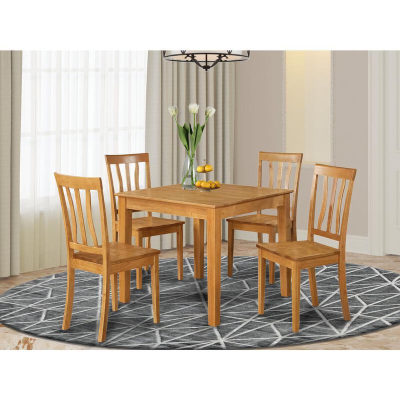 5 Pc Kitchen Table -square Table and 4 Kitchen Chairs