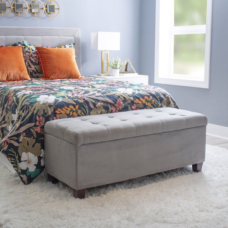 Linon Carmen Shoe Storage Ottoman image number 2