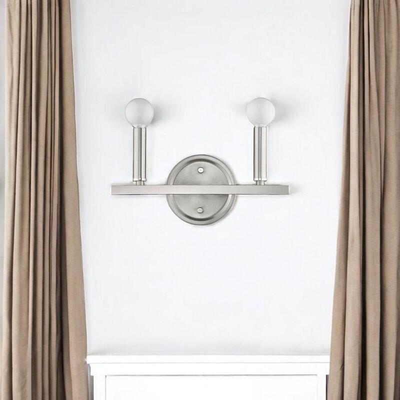 Hivvago Two Light Silver Wall Sconce