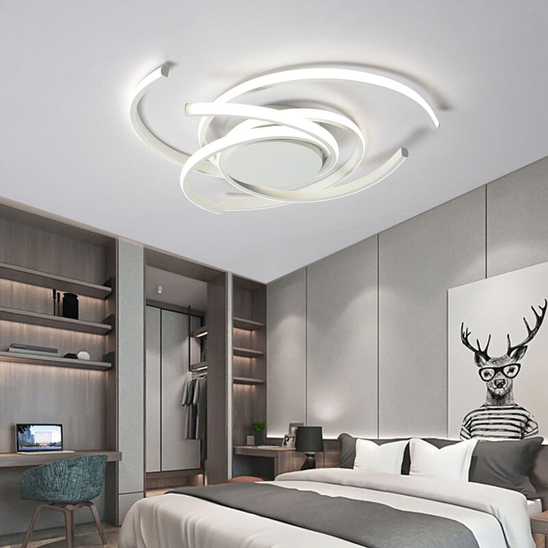 Modern LED Semi Flush Mount with Remote Control image number 8