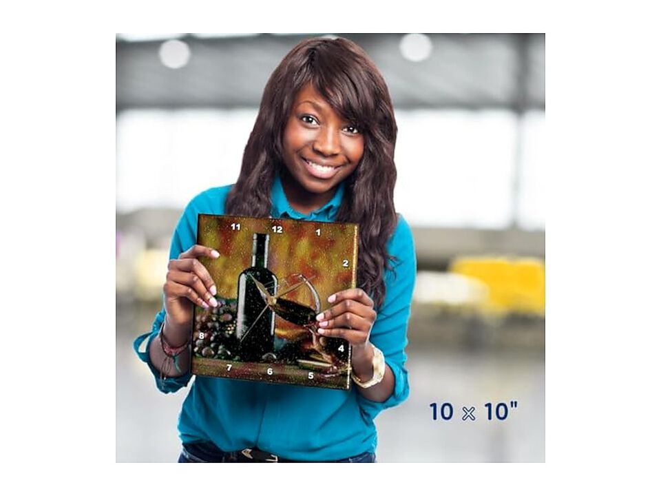Glass Wine Napa Wall Clock 10 Inch Home Decor