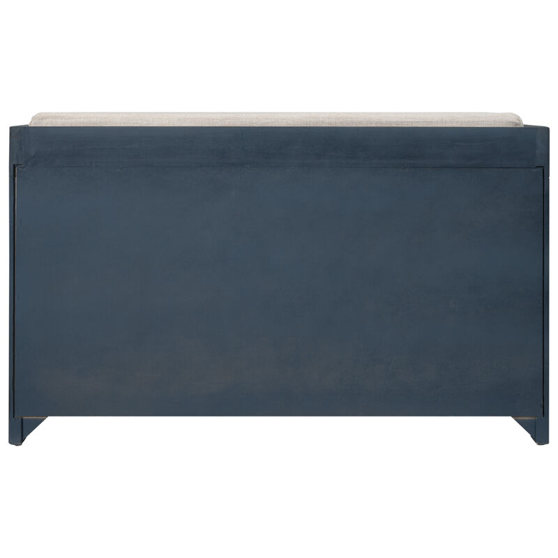 Streamdale Storage Bench with 2 Drawers Removable Basket and Cushion (White) image number 9