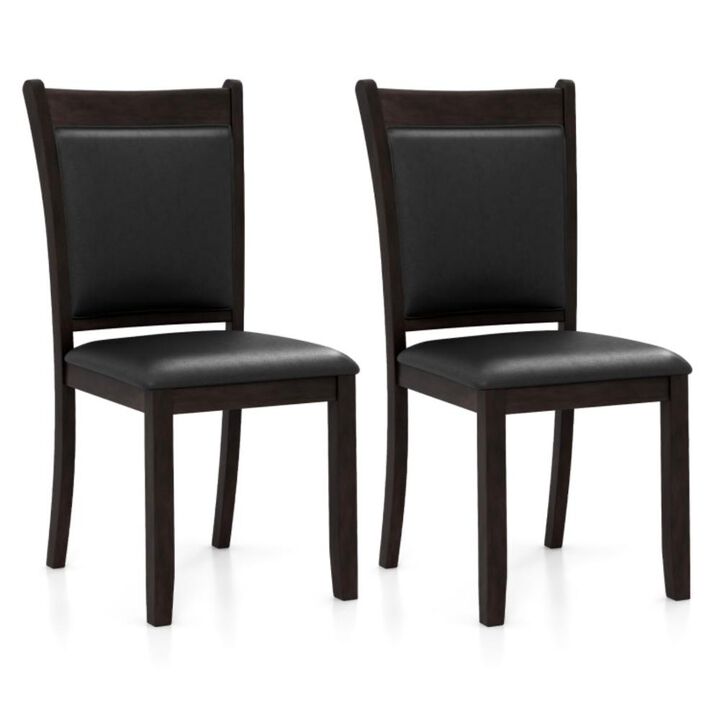 Hivvago Dining Chairs Set of 2 Faux Leather Upholstered Kitchen Side Chairs with Padded Seat