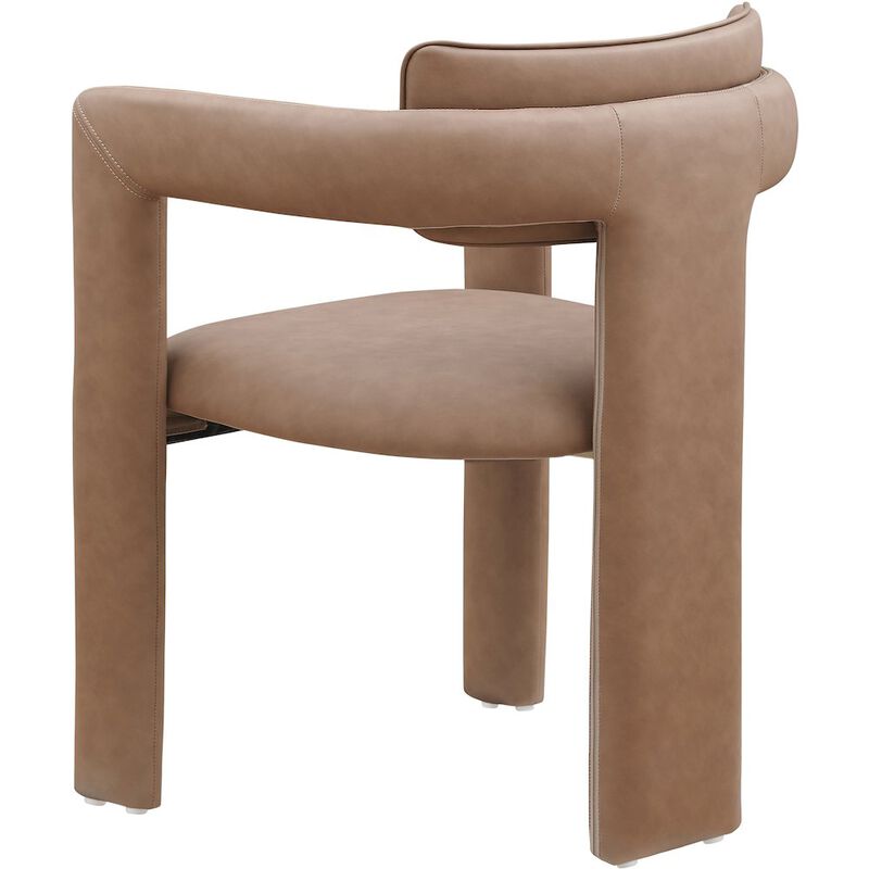 Meridian Furniture Brenda Brown Vegan Leather Dining Chair, Set of 2
