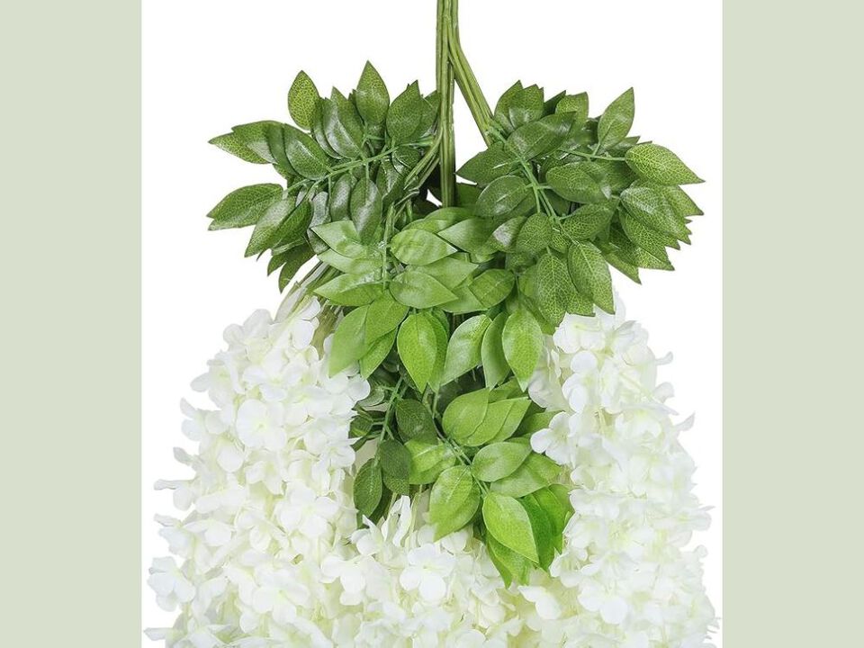 24 Pack White Artificial Hanging Wisteria Flowers Wedding Centerpiece Decor