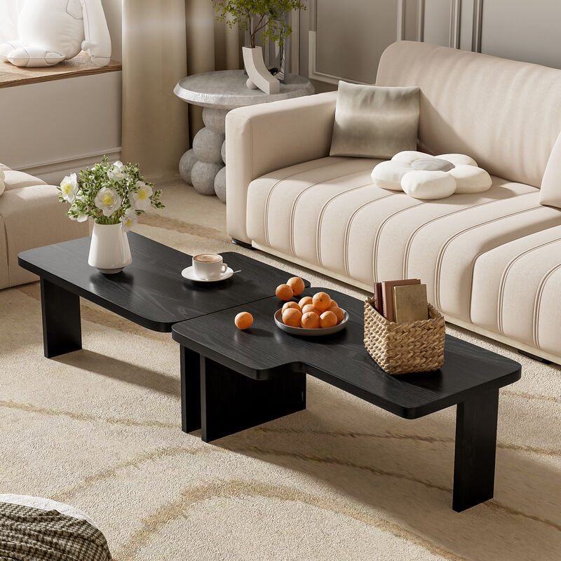 Merax Rectangle Coffee Table with Splicing Design