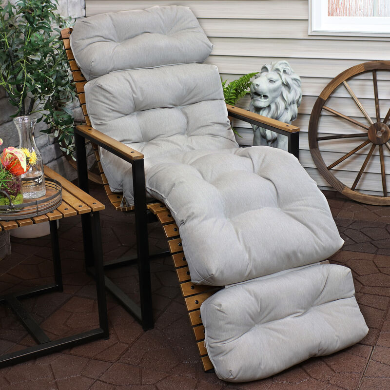 Sunnydaze Indoor/Outdoor Olefin Tufted Chaise Lounge Chair Cushions