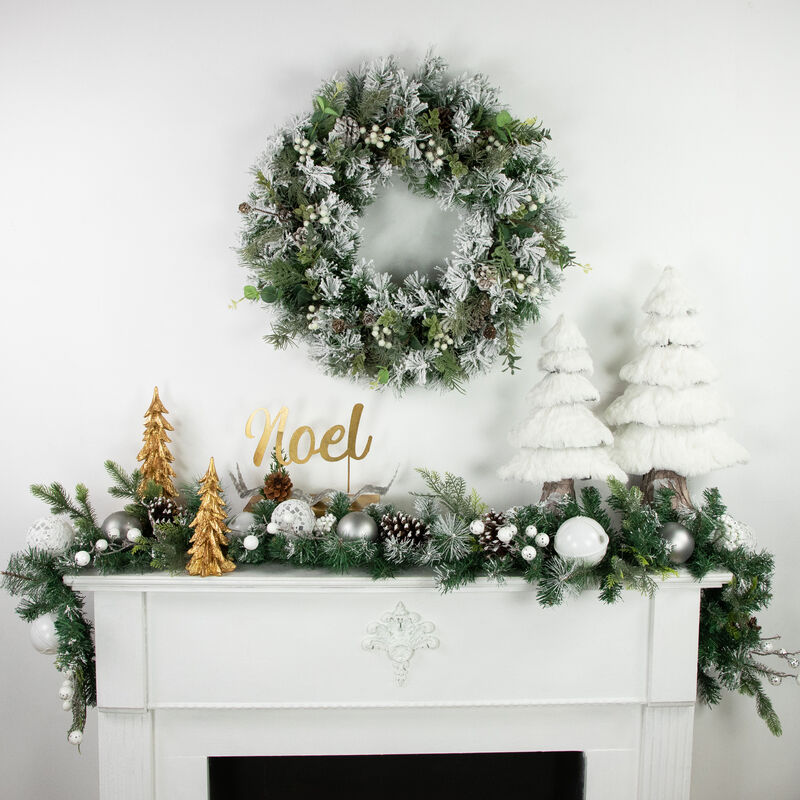 6' Green Pine Frosted Artificial Christmas Garland with Pinecones and Ornaments  Unlit image number 2