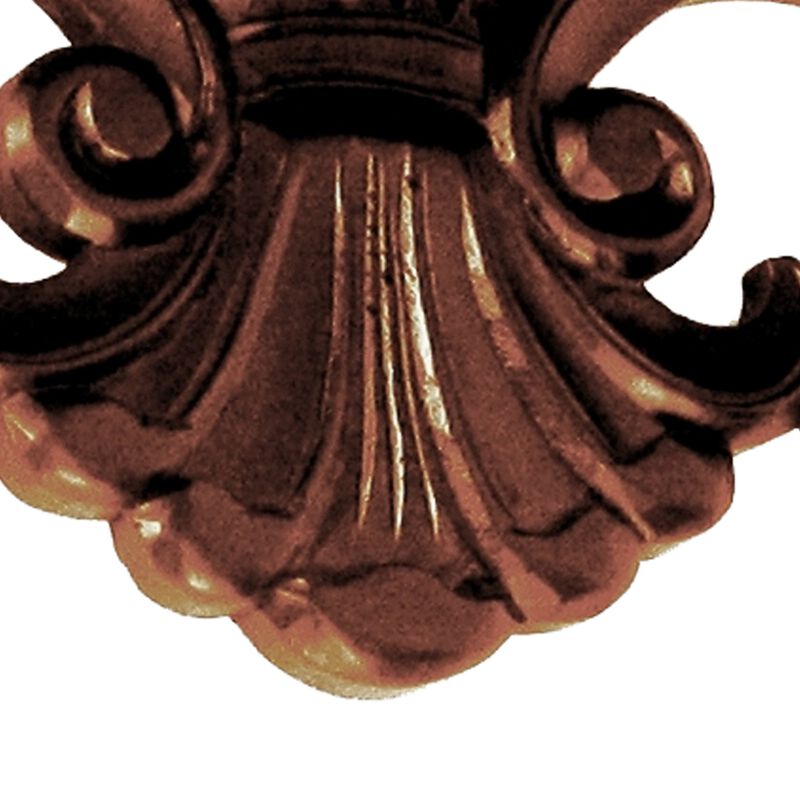 Hand Carved Wooden Wall Shelf with Floral Design Display, Brown - Benzara