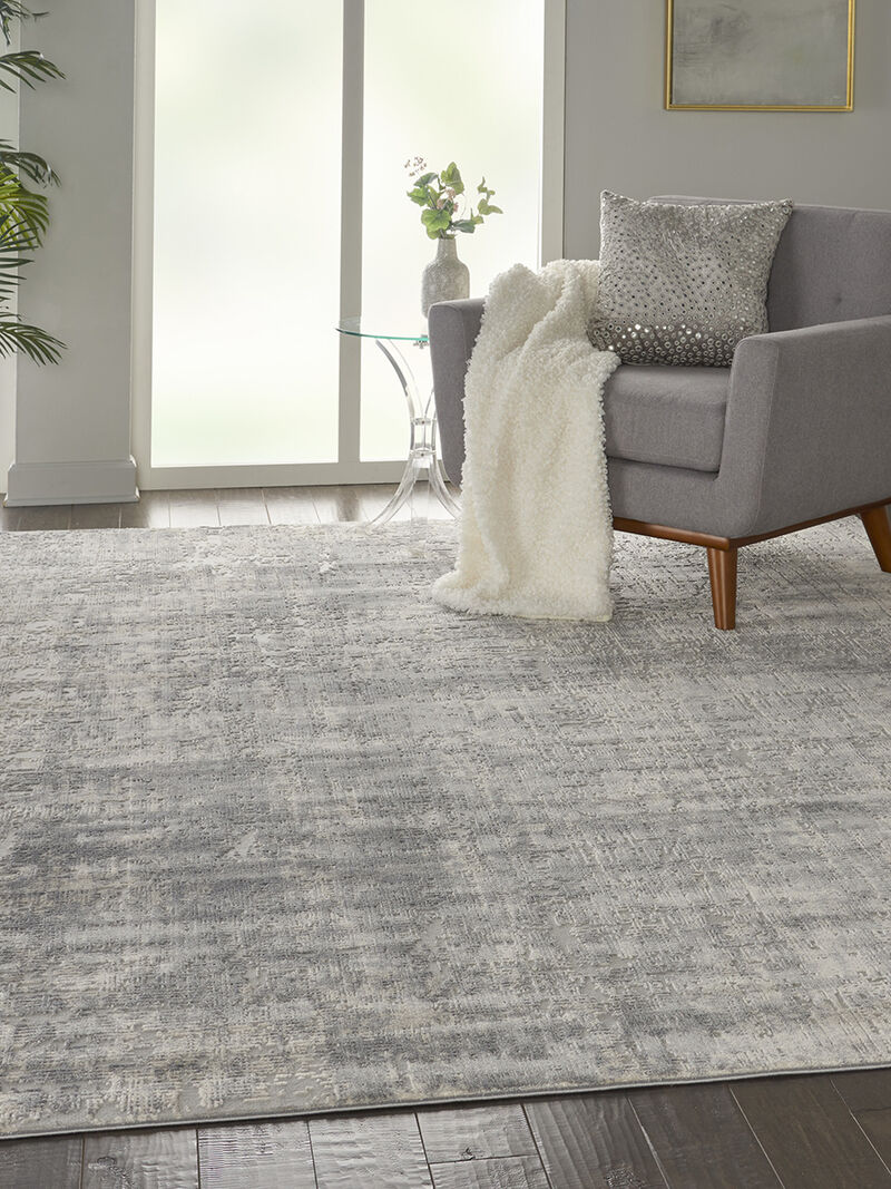 Rustic Textures RUS01 Ivory/Silver 7&rsquo;10&rdquo; x Round Rug