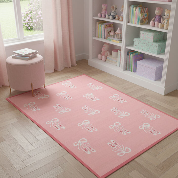 HomeRoots Ballet Slipper Youthful Washable Area Rug