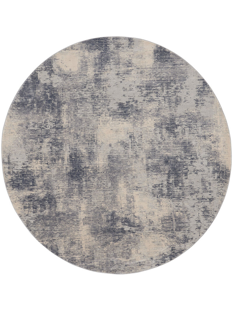 Rustic Textures RUS02 Blue/Ivory 5'3" x Round Rug