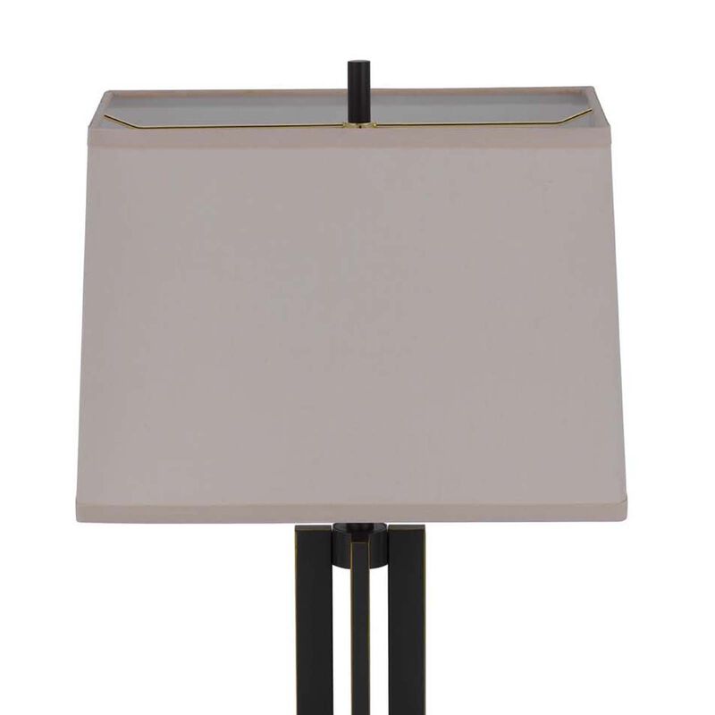 Liam Table Lamp, Gray Drum Shade, 30 Inch Oil Rubbed Black Footed Base image number 5
