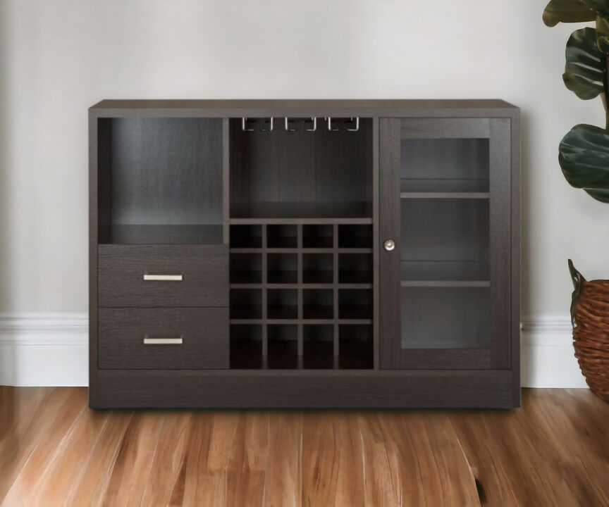 Solid Wood Frame Shelf Unit with Five Shelves and Two Drawers for Storage