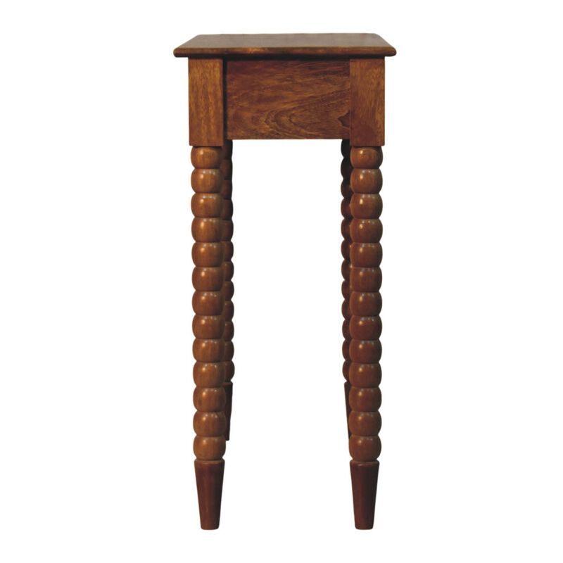 Artisan Furniture Solid Wood Amber Oak Spindle Console Table, 1 Drawer, Brown image number 6