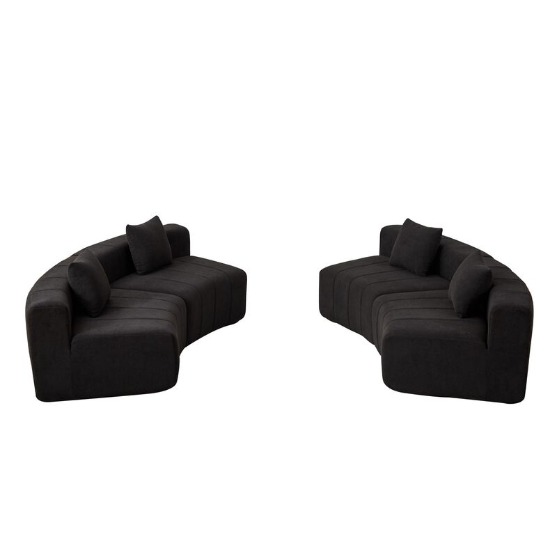 Figkos Morden Chenille curved sectional sofa image number 8