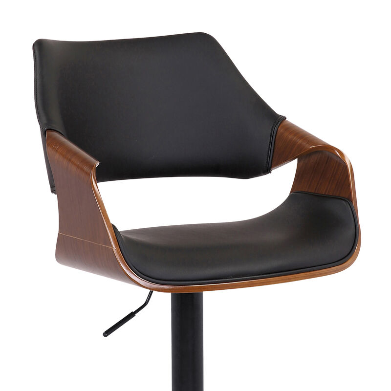 Aspen Adjustable Swivel Faux Leather and Wood Bar Stool image number 5