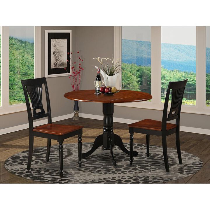 3 Pc small Kitchen Table and Chairs set-round Table and 2 dinette Chairs.