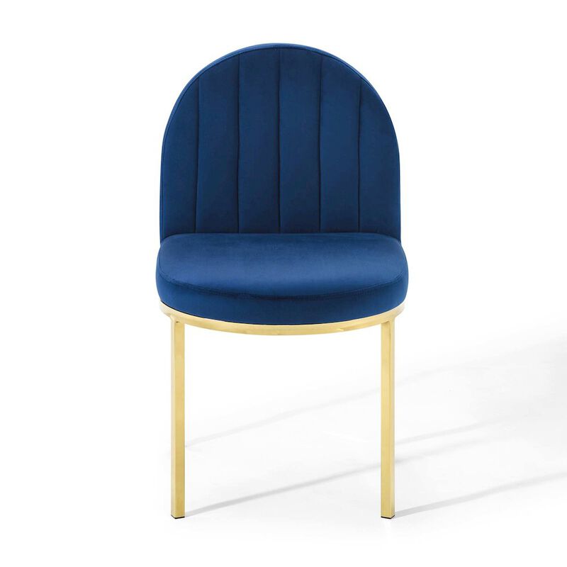 Modway Furniture EEI-4503-GLD-NAV Isla Dining Side Chair for Performance Velvet, Gold Navy - Set of 2 image number 5