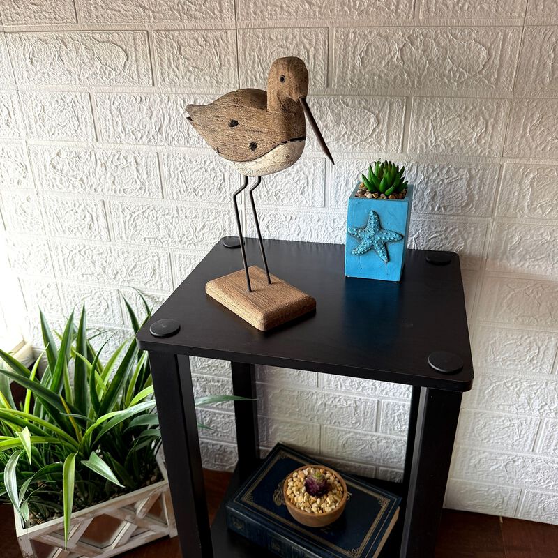 Decorative Sea Bird Figurine Weathered Wood Metal Coastal Statue 1075 In image number 6