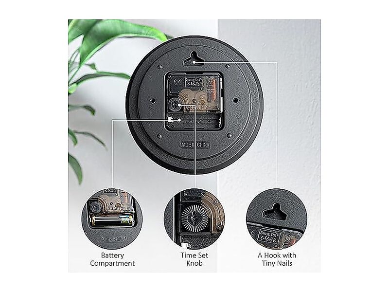 Wall Clock 12 Inch Non Ticking Clocks Battery Operated Large Easy Read Dial image number 2
