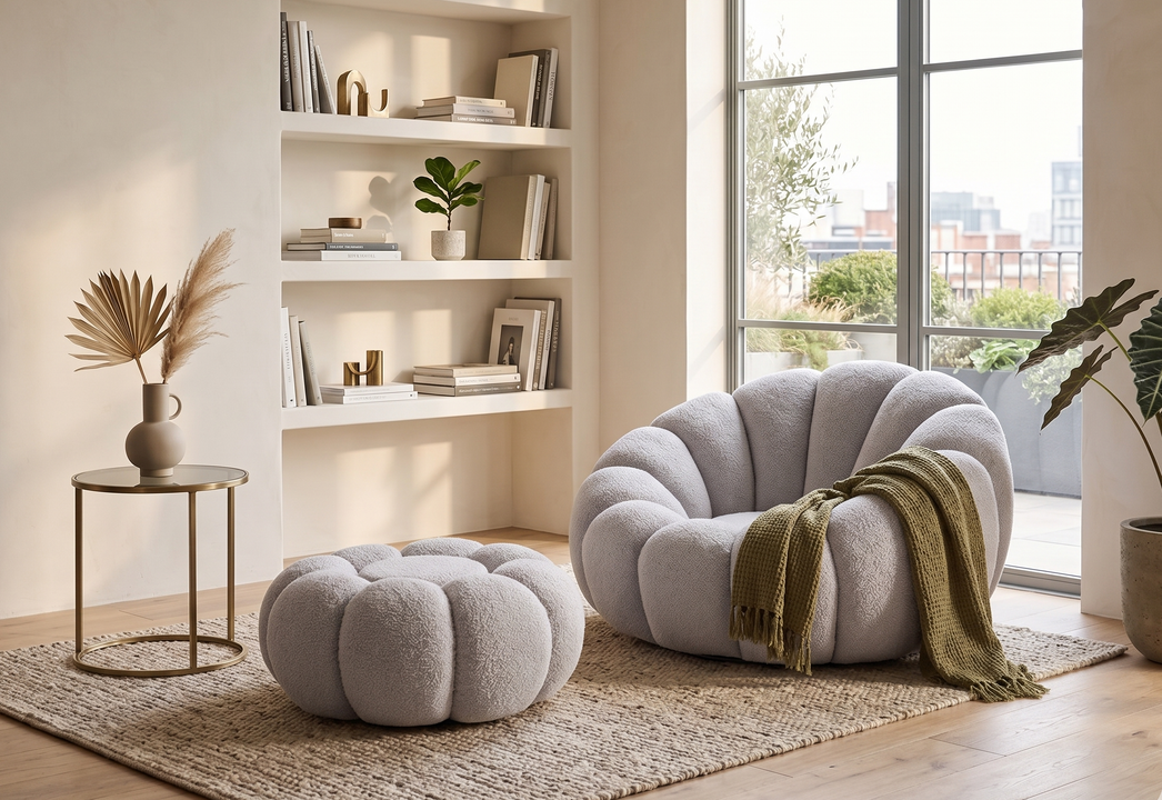 Bubble Swivel Chair and Ottoman