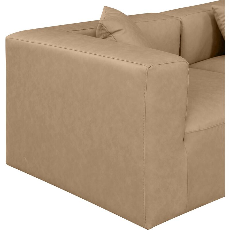 Meridian Furniture Cube Tan Vegan Leather Modular Sofa