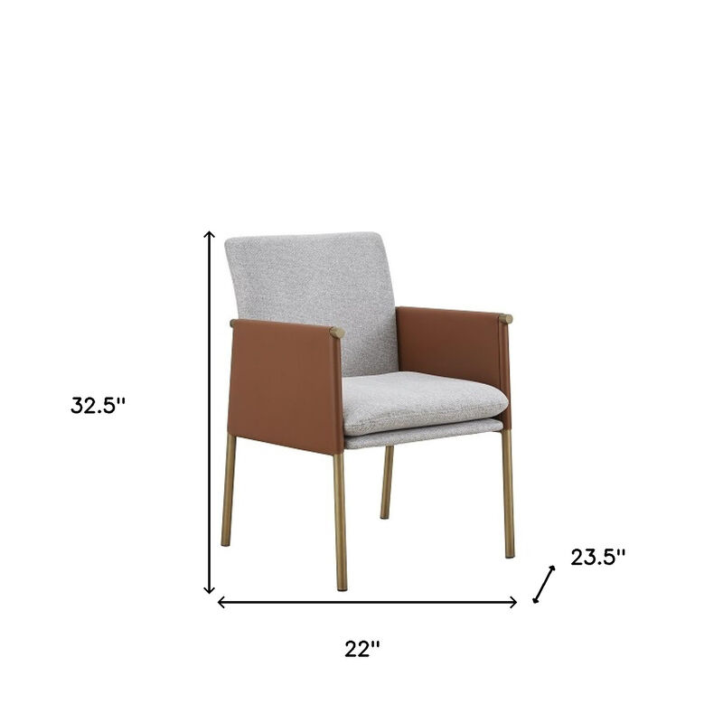 Stylish Fabric Upholstered Dining Arm Chair for Dining Table