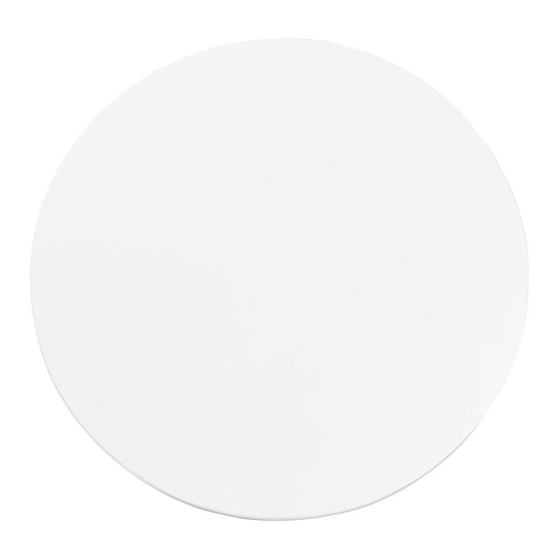 bali & pari Round Coffee Table with Fluted Pedestal Base - White Resin Accent Table